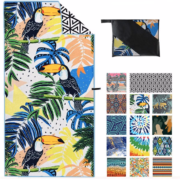 Printed quick-drying beach towel