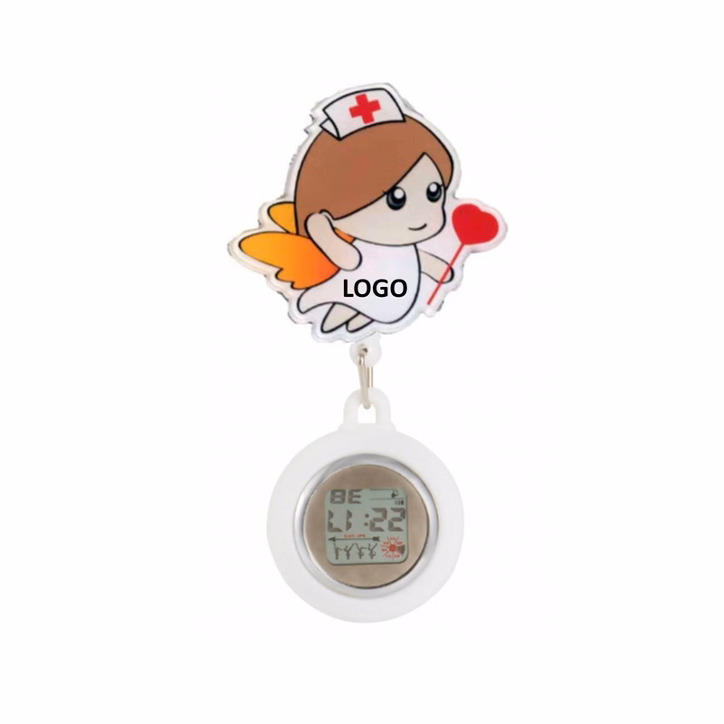 Silicone Digital Display Cartoon Pocket Clip Nurse Watch
