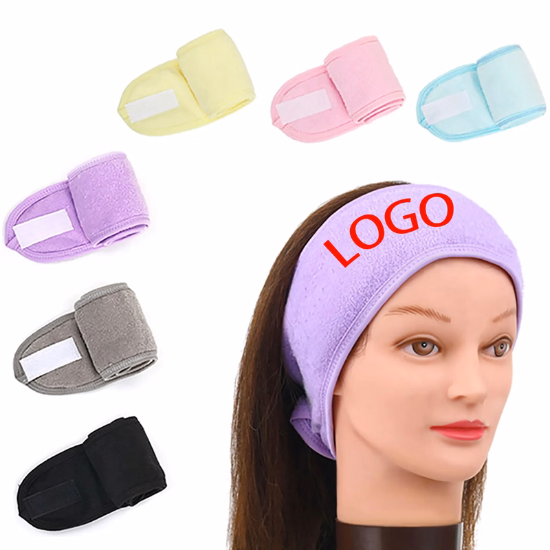 MOQ 50pcs Soft Adjustable Face Wash Headband