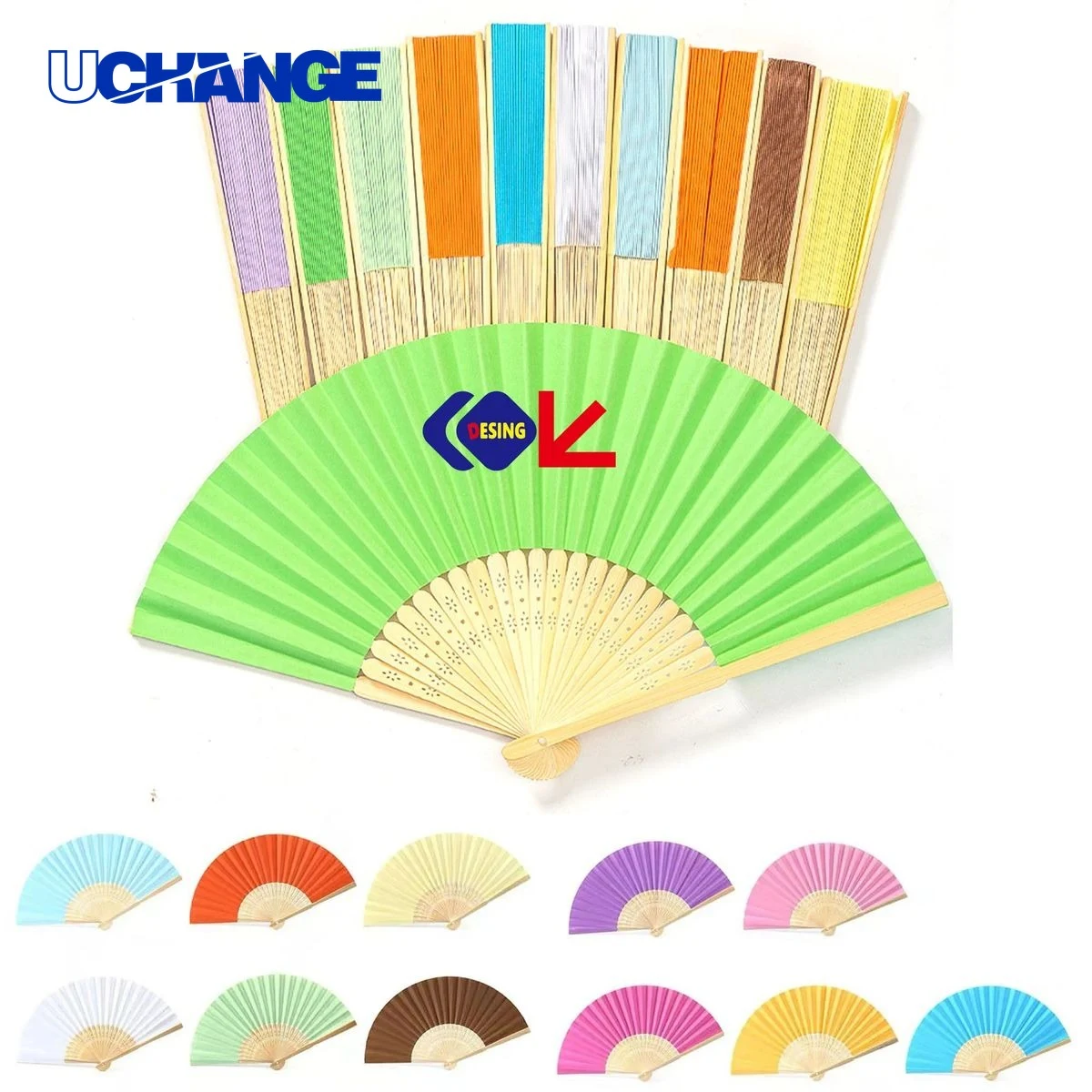 Holographic Rave Liquid Effect Folding Fan Tool 1