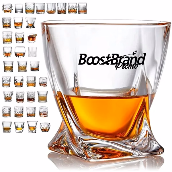 Custom 9 oz Twist Pattern Whiskey Glass — Spirits Connoisseur Glassware