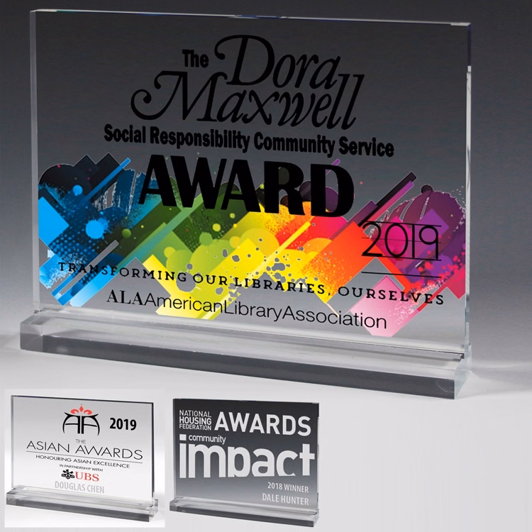 Laser Engraved Mini Billboard Acrylic Award (6"x 4 1/2"x 1/2")
