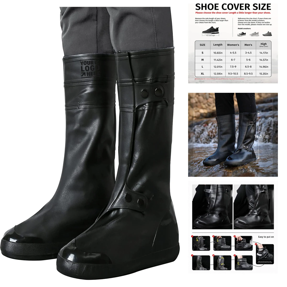 Waterproof Shoe Cover Reusable Rain Boot Shoe Covers 1