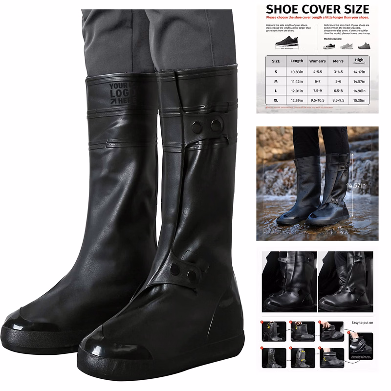 Waterproof Shoe Cover Reusable Rain Boot Shoe Covers