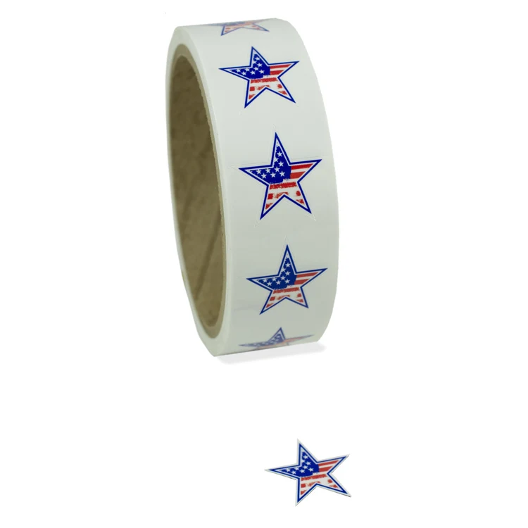 USA Star Label (1" x 1") 1