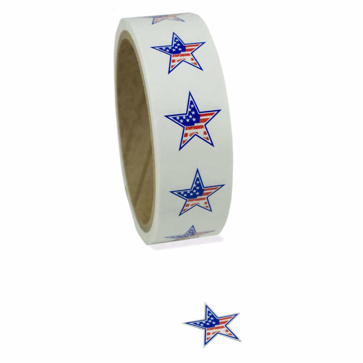 USA Star Label (1" x 1")