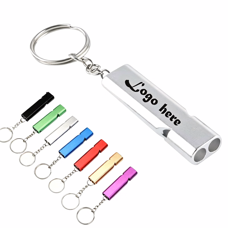 Aluminum Double Tube Emergency Survival Whistle