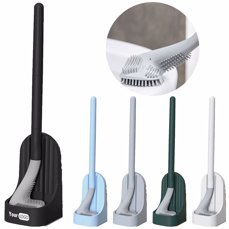 Plastic Long Handle Toilet Cleaning Brush With Base
