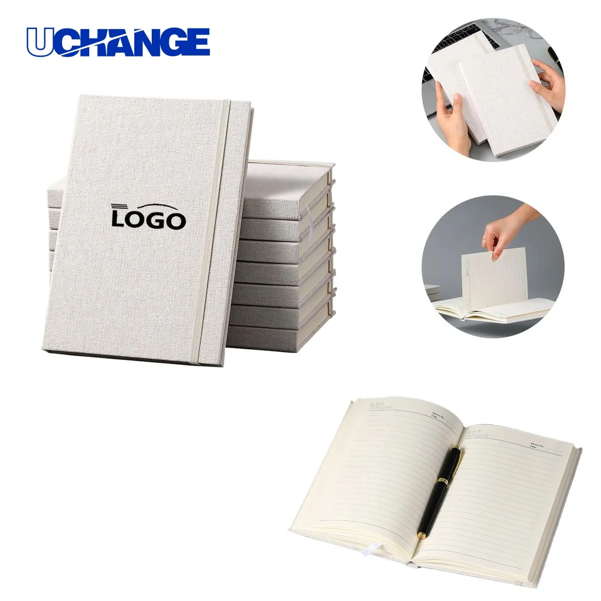 Linen A5 Hardcover Office Notebook Journal 1