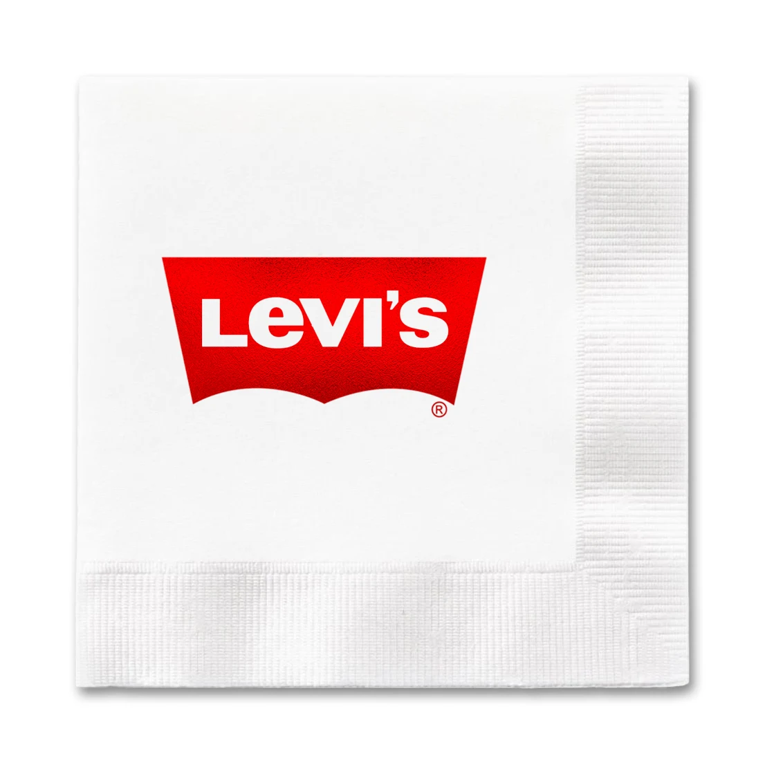 Foil Stamped 1-Ply White Beverage Napkin 1
