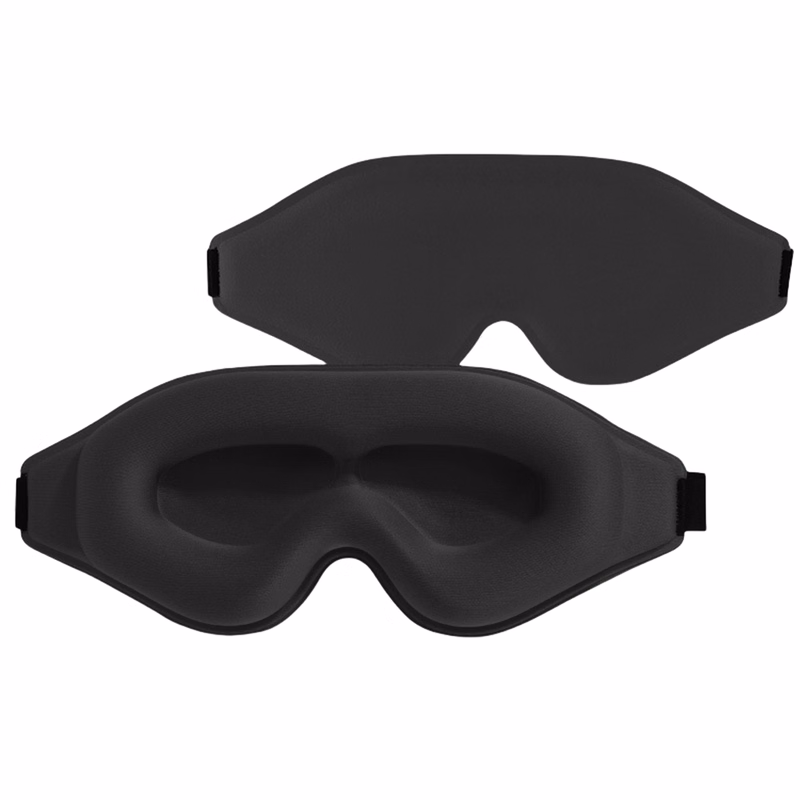 Soft Comfortable 3D Contoured Sleep Mask with Hollow Nose Bridge