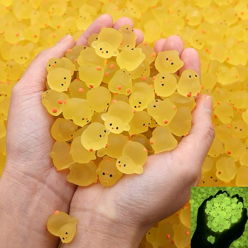 Glow-in-the-Dark Yellow Chubby Chicken Trendy Toy