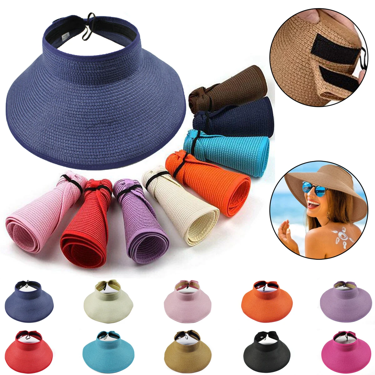 Foldable Straw Sun Hats 1