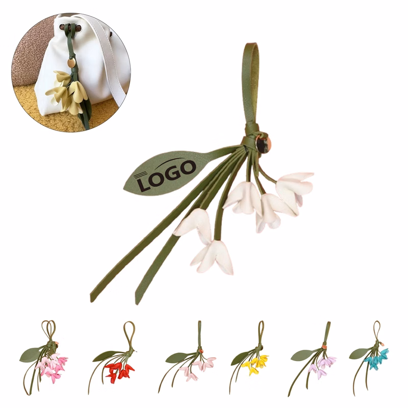 Cute Handmade PU Leather Flower Bag Charm