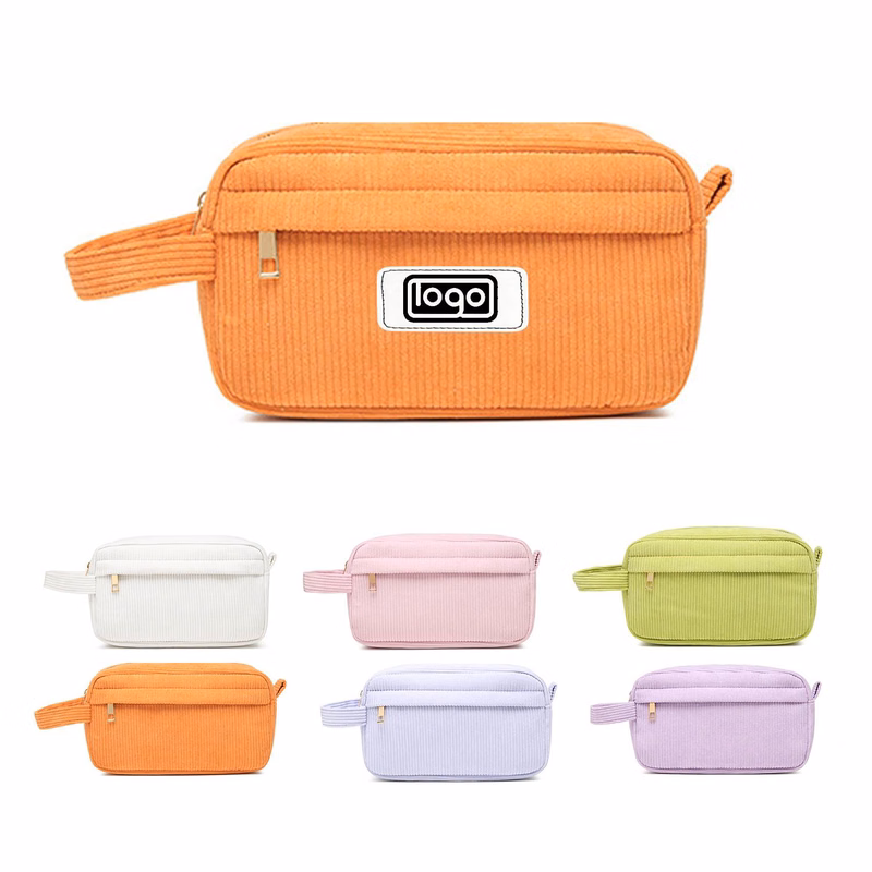Corduroy Large Capacity Makeup Pouch