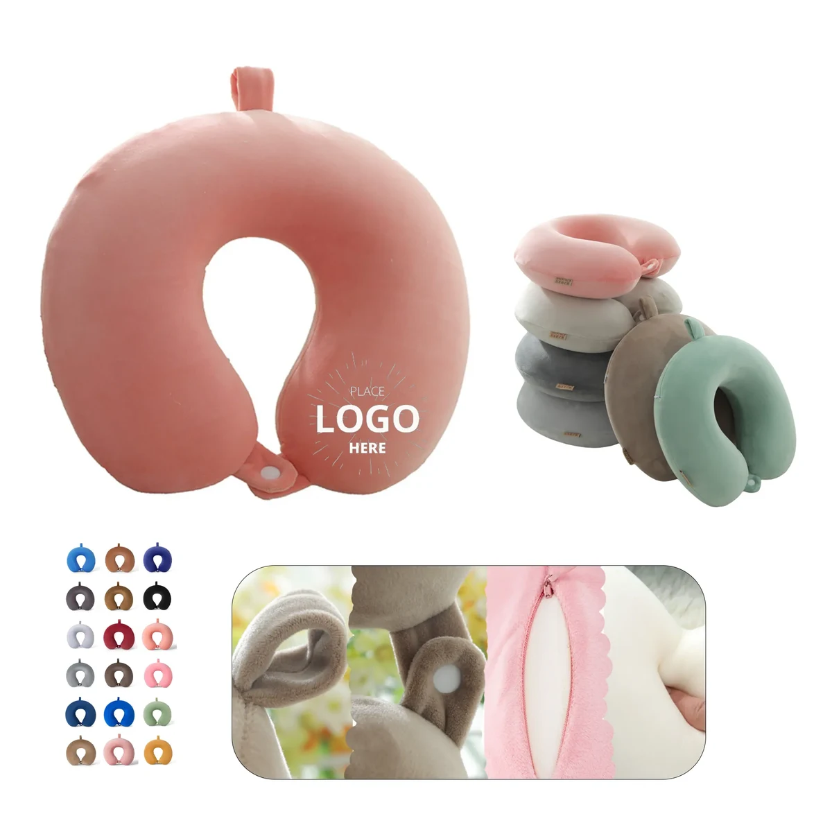 Custom Memory Foam Travel Neck Pillow MOQ 30pcs 1