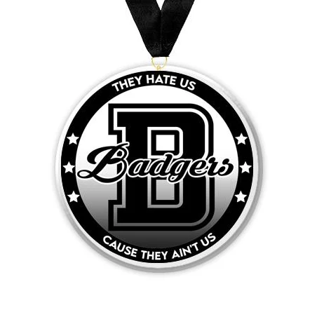 Acrylic Circle Medallions: Badgers 3" Size, .25" 1