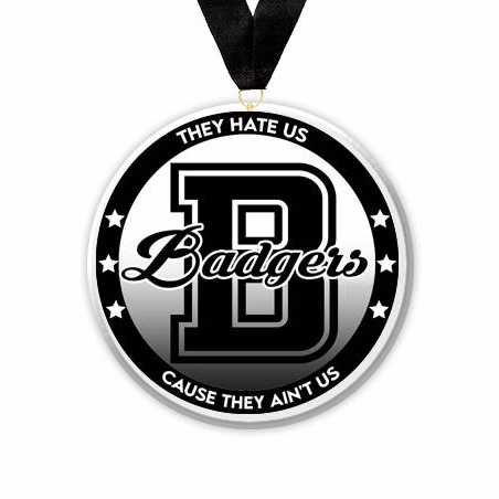 Acrylic Circle Medallions: Badgers 3" Size, .25"