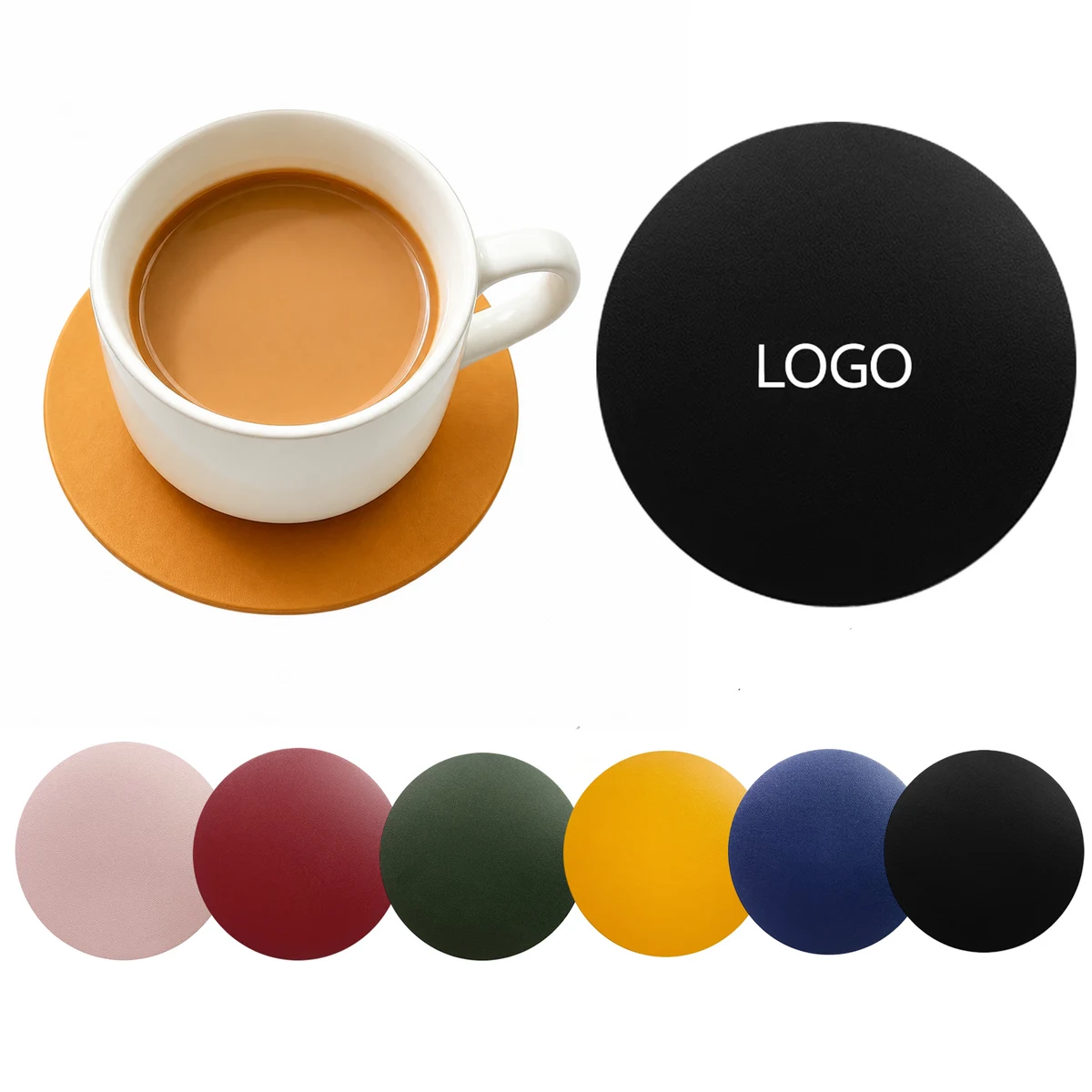 Round PU Leather Coaster 1