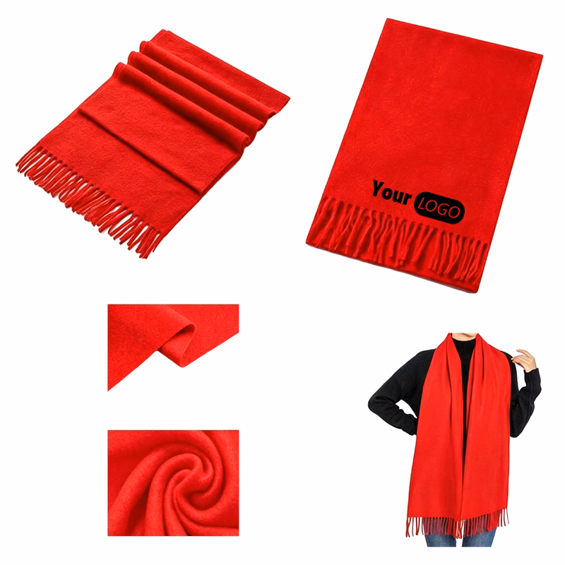 70.9 Inch Red Vegan Cashmere Scarf