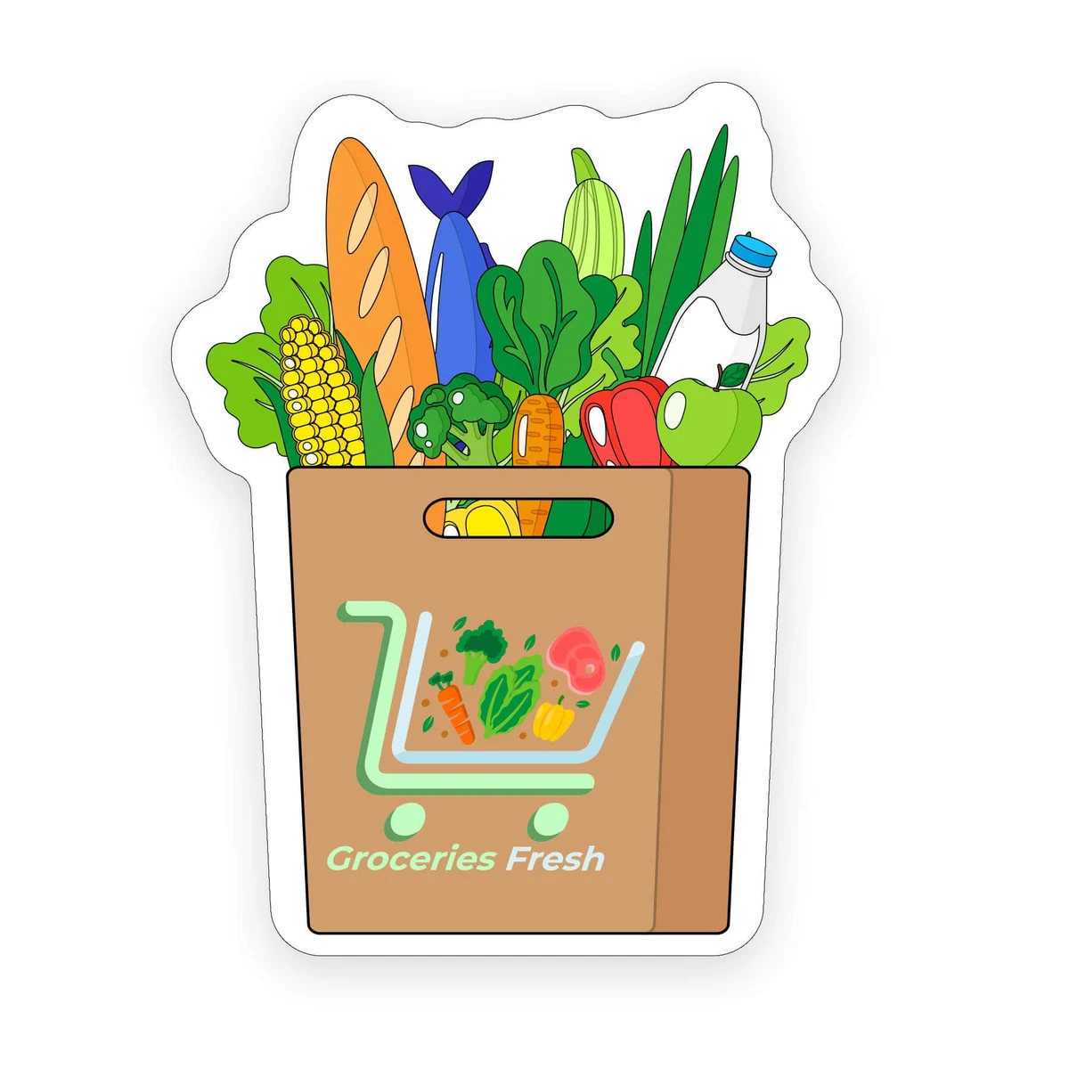 Grocery Bag Shaped NoteKeeper™ Magnet 35 Mil 1