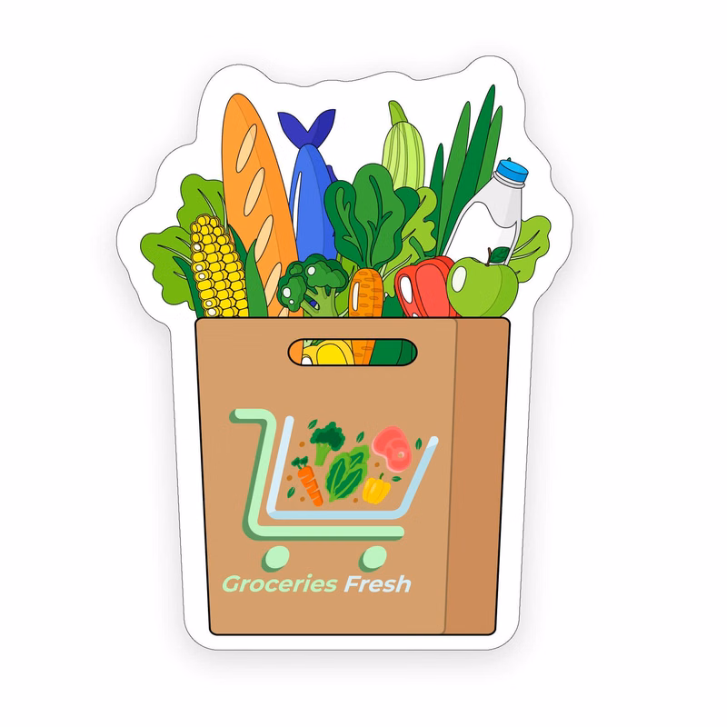 Grocery Bag Shaped NoteKeeper™ Magnet 35 Mil