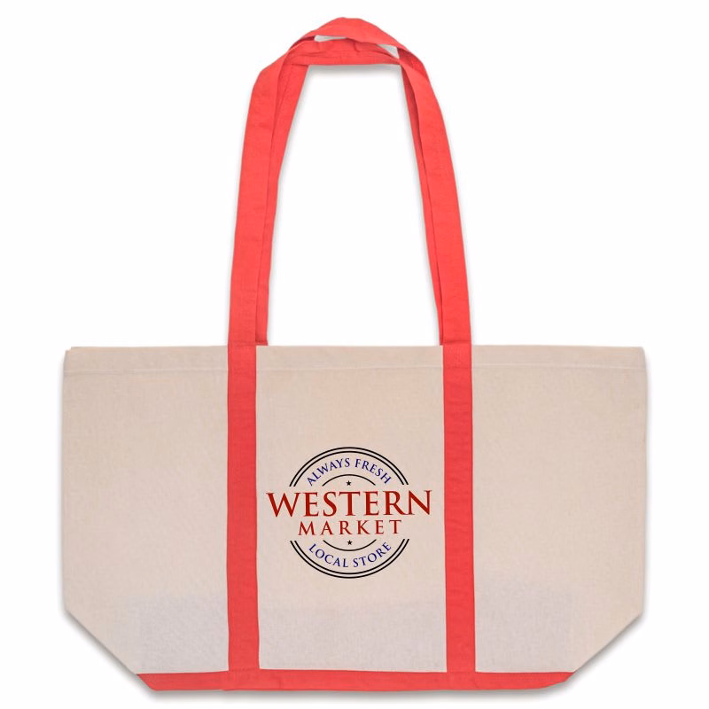 Custom Two Tone Cotton Canvas Tote Bags