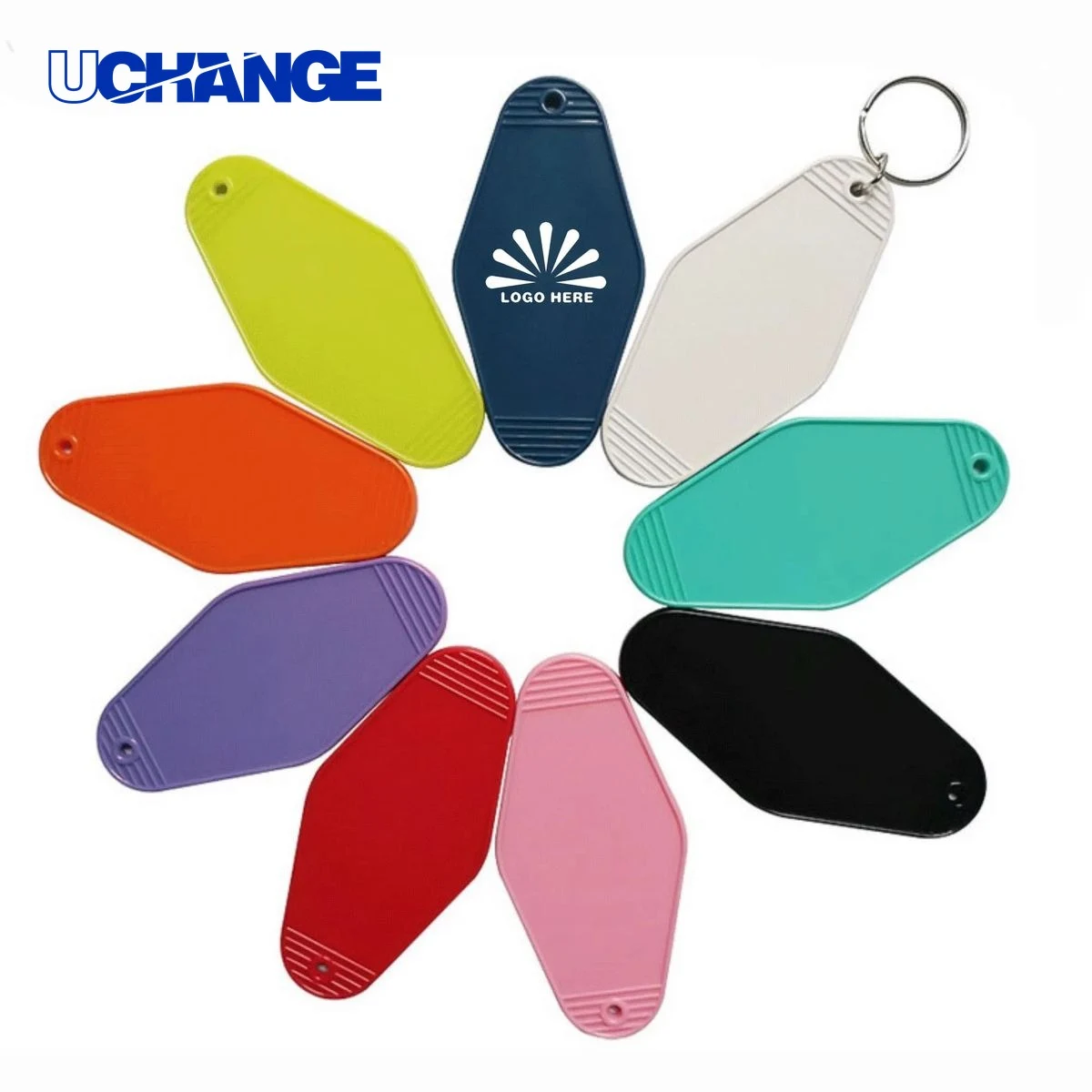 Plastic Motel Hotel Key Tag Keychain 1