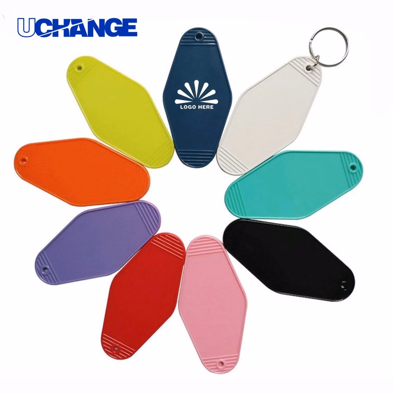 Plastic Motel Hotel Key Tag Keychain
