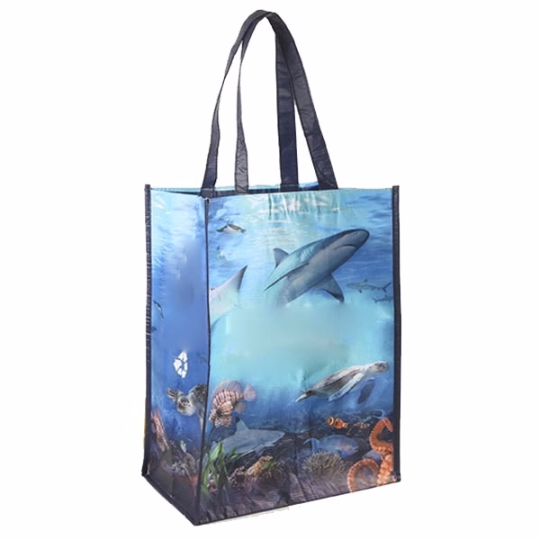 Full Color Small Laminated RPET Tote Bag (9W x 4.5D x 12H)