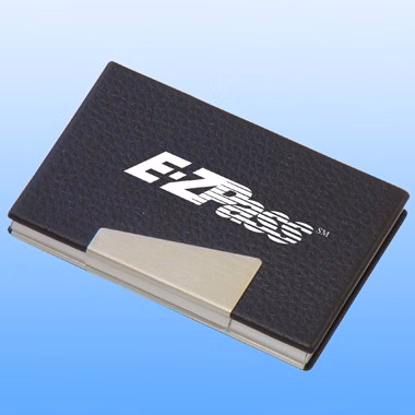 METAL CARD CASE WITH PU COATED, SNAP ON BUTTON