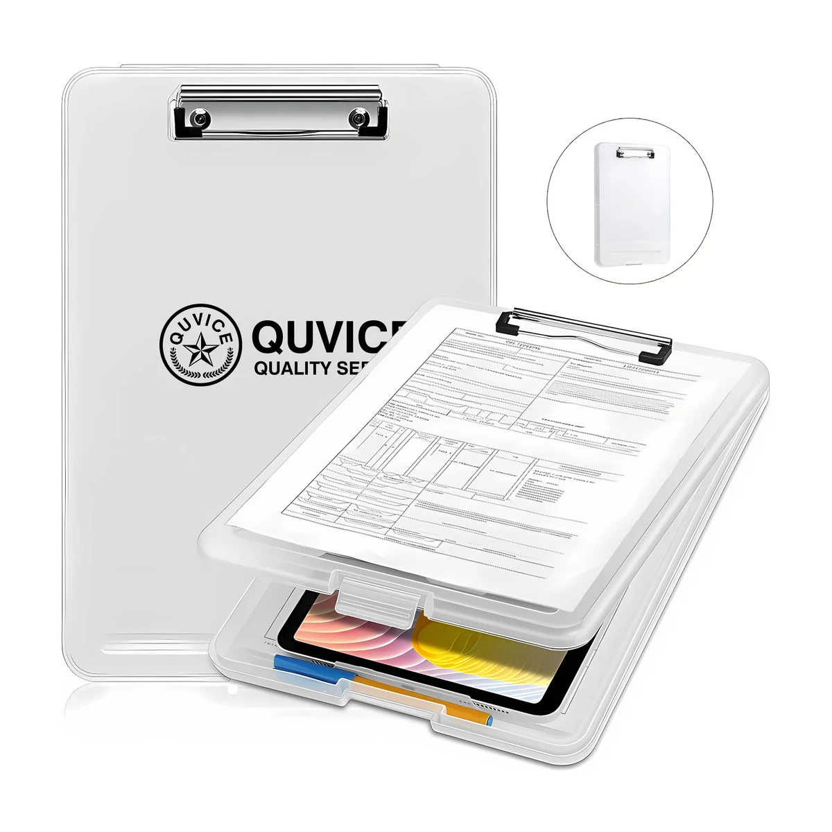 Multifunctional A4 Plastic Storage Clipboard With Pen Slot 1