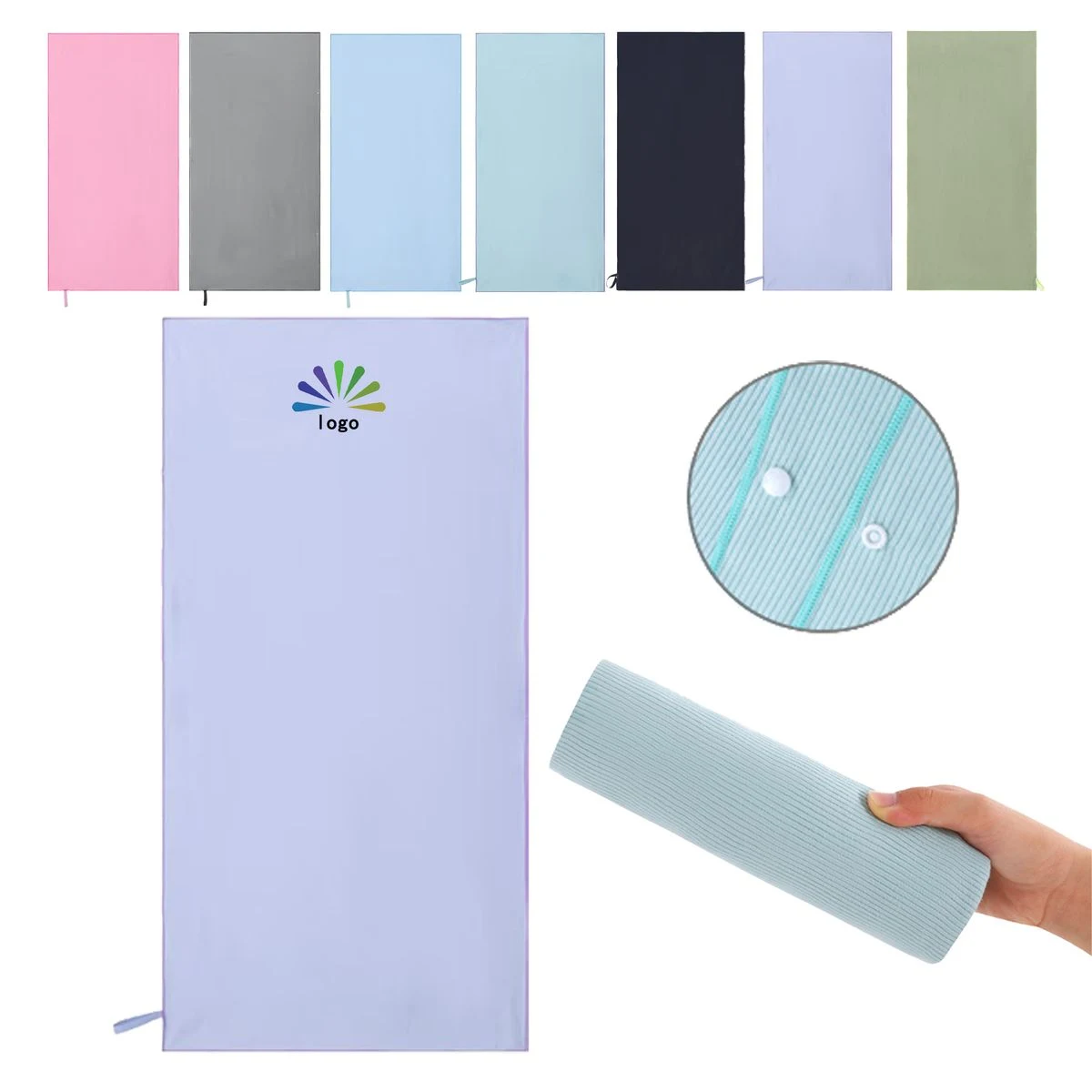 Custom Quick Dry Swim Towel With Button Closure 1