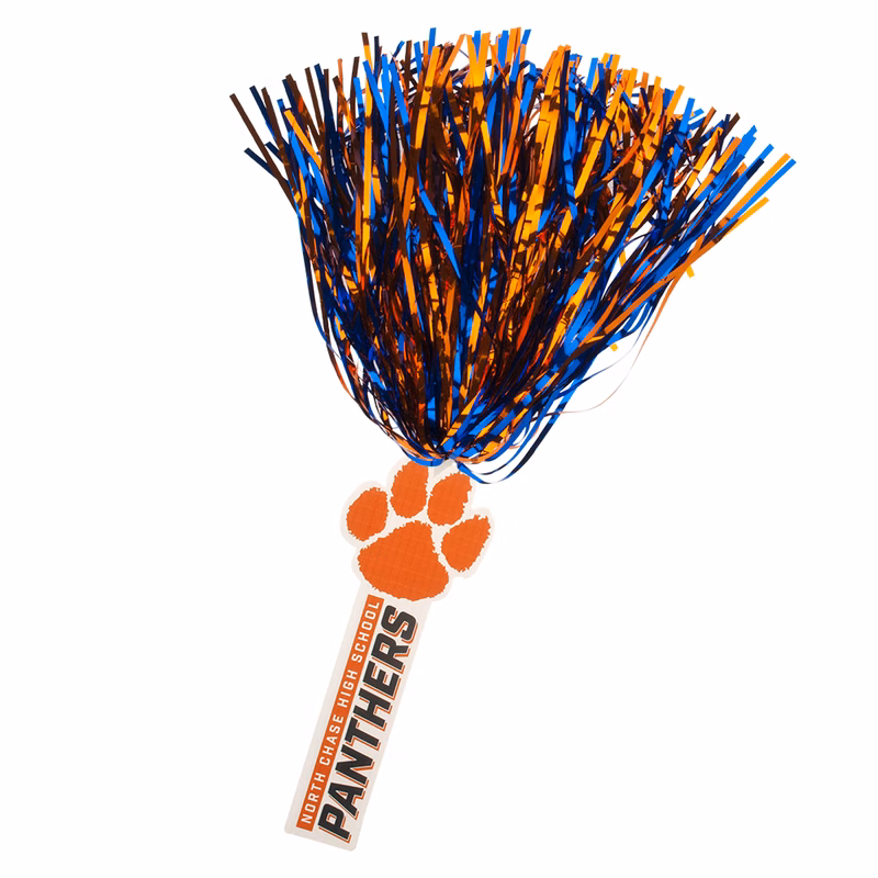 2" x 10.75" Spirit Stick, Metallic Streamers