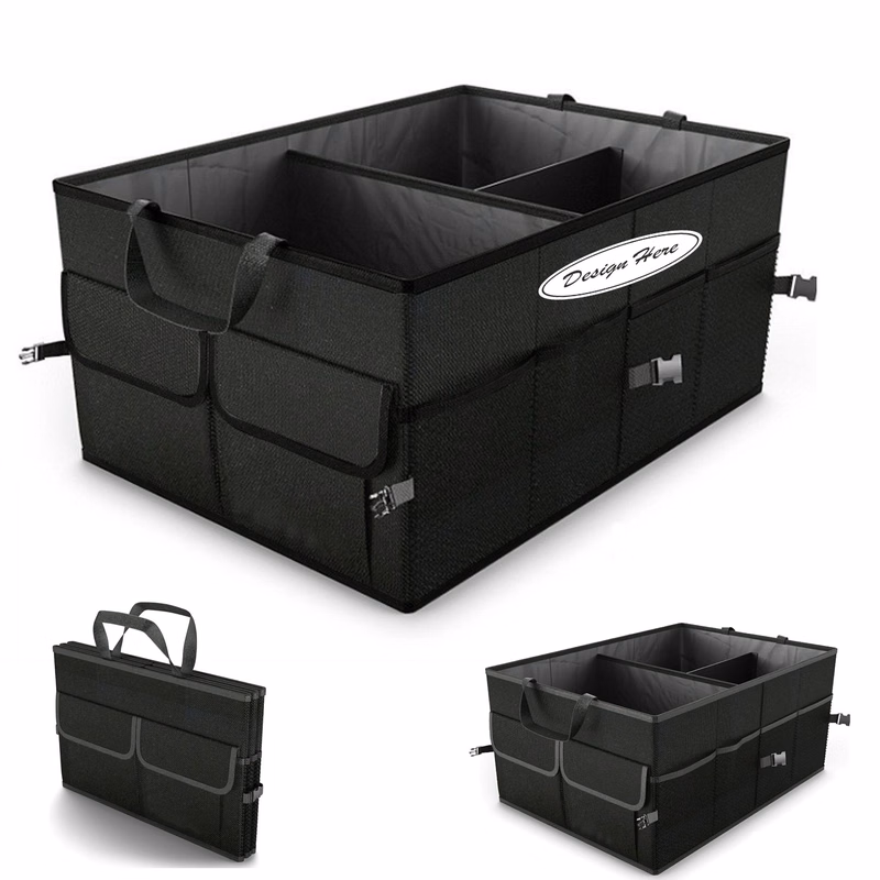 Compact Cargo Storage Organizer for Cars with Strap Handle