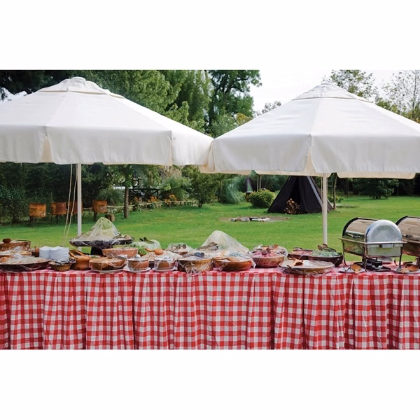 Custom Box Pleated Table Skirts - Screen Sublimation