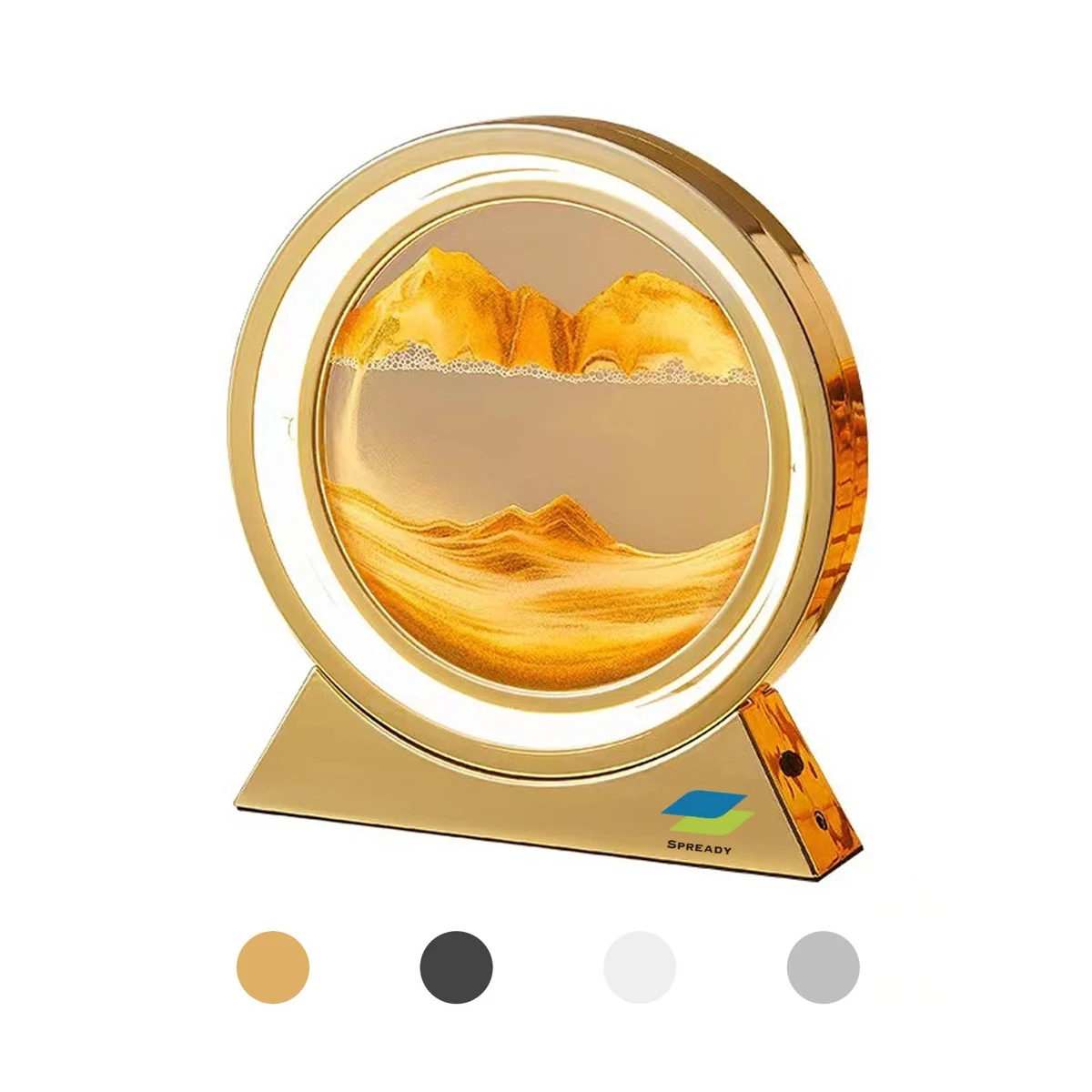 3D Moving Sandscapes With Led Light Rotating Table Lamp 1