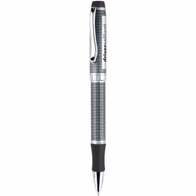 Hess Satin Chrome Twist Brass Ballpoint Pen