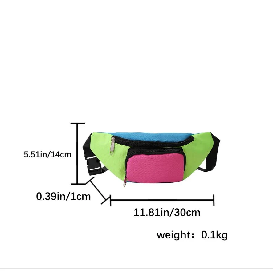 Two Zipper Colorful Fanny Pack 1