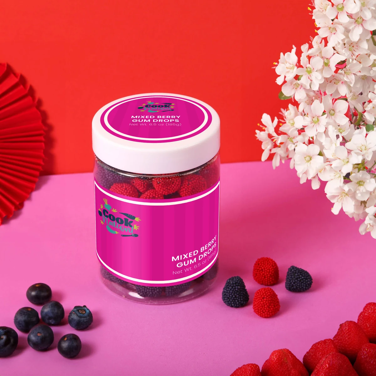 Mixed Berry Gum Drops: Large Jar 1