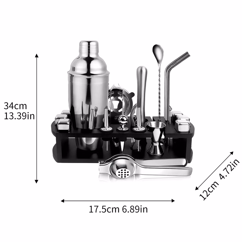 23 in 1 Premium Stainless Steel Cocktail Shaker Set W/ Stand