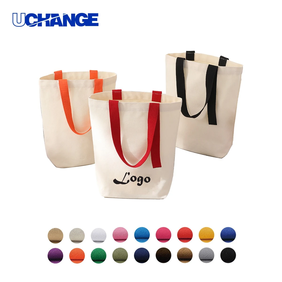 Casual Handheld Canvas Tote Bag, custom tote bag with logo imprint 1