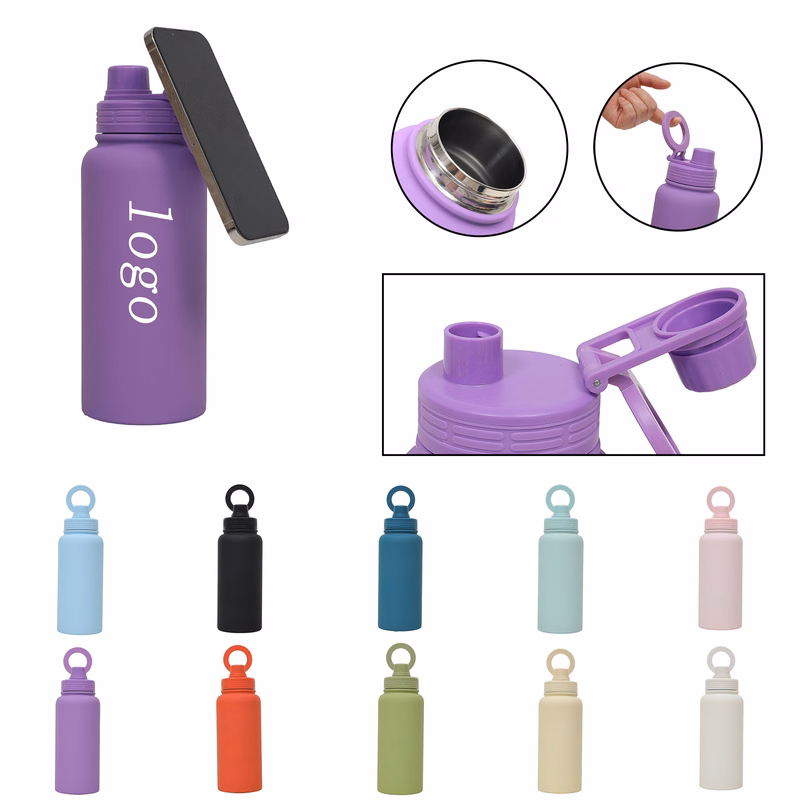 33oz Stainless Steel Outdoor Sports Magnetic Cap Water Bottle