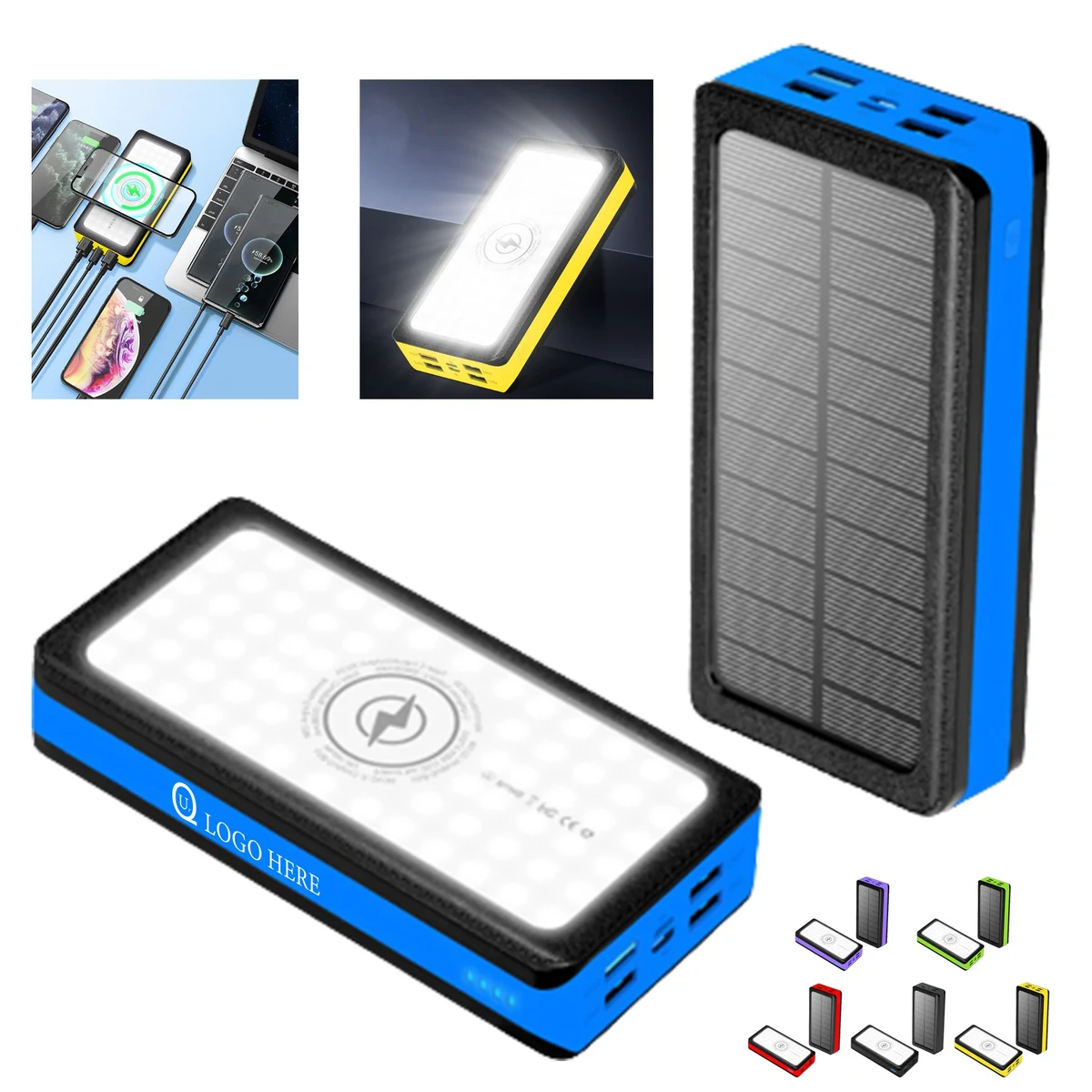 60000Mah Solar Power Bank Flashlight 1