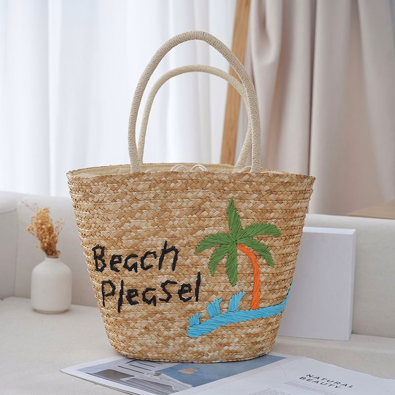Natural Straw Beach Bag