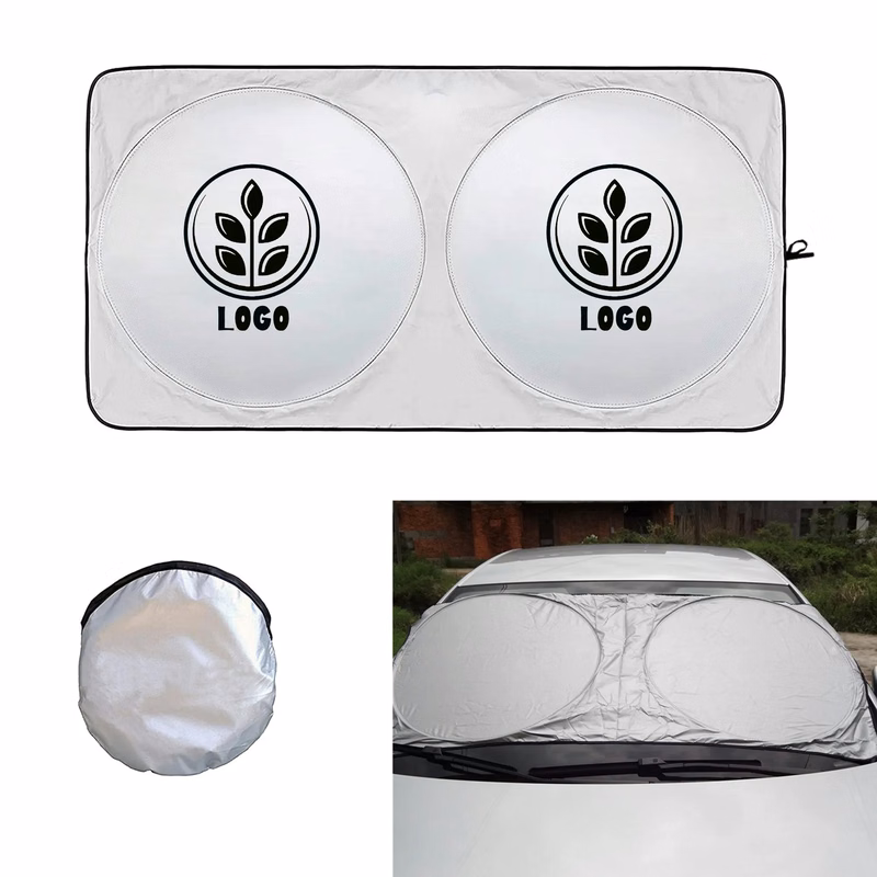 Car Windshield Sun Shade w/Storage Pouch
