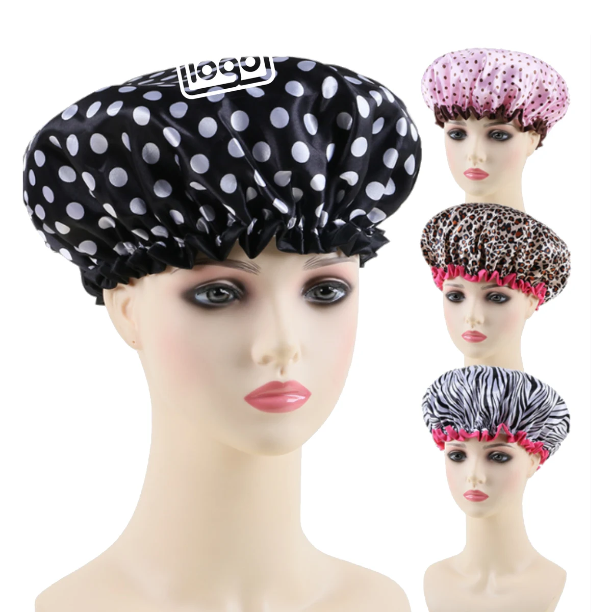 Double Waterproof Layers Shower Cap 1