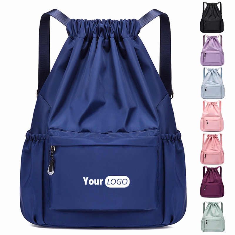 Polyester Drawstring Shoulder Sports Backpack