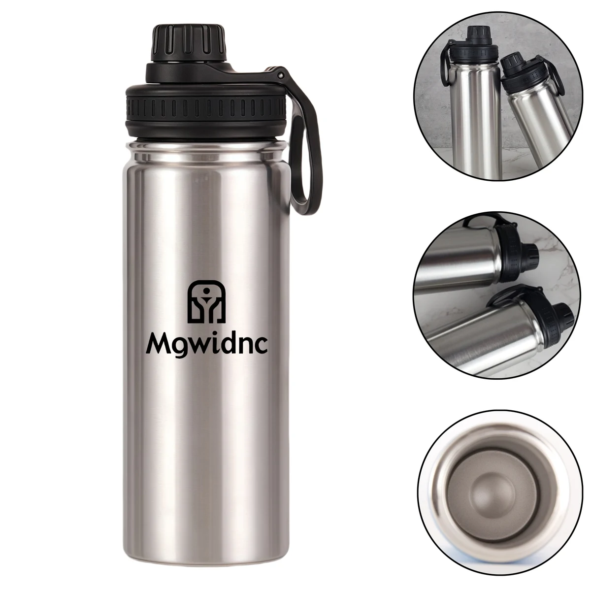 12oz 304 Stainless Steel Vacuum Insulated Sports Water Bottle with Handle 1