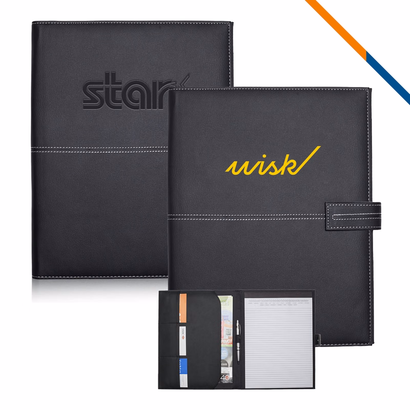 Hugo Stitched Leatherette Portfolios